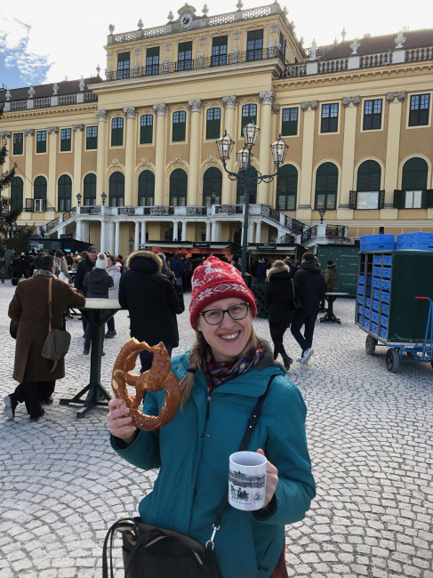 Eating Pretzels in Vienna